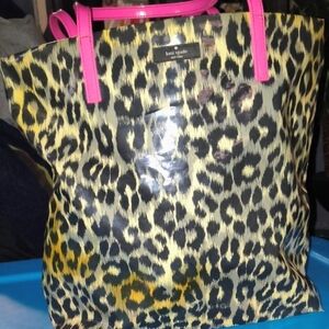 Kate Spade Leopard Print Tote with Pink Accents